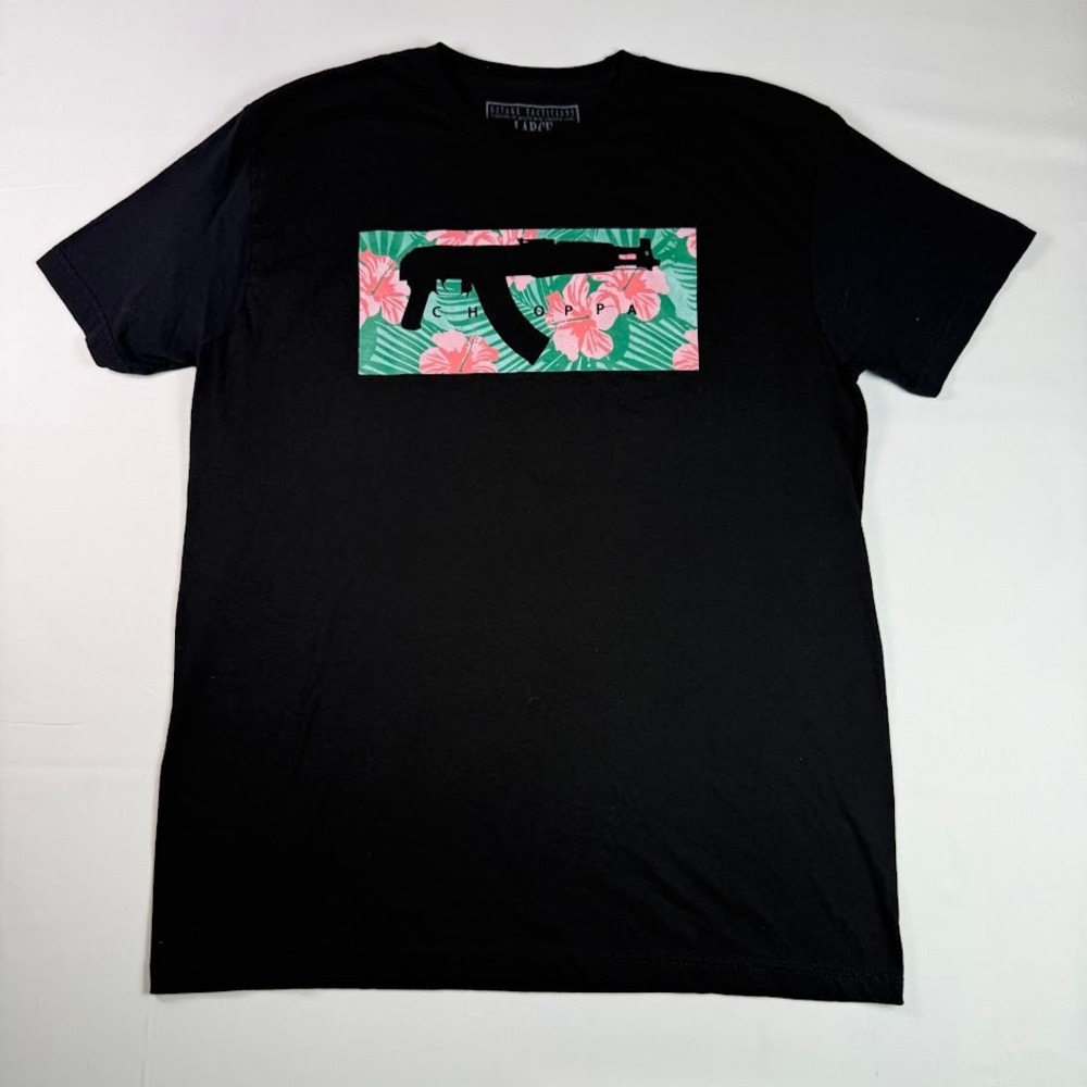 Savage Tacticians T-Shirt Men's Large Black Tropo Choppa Short Sleeve Tee Shirt